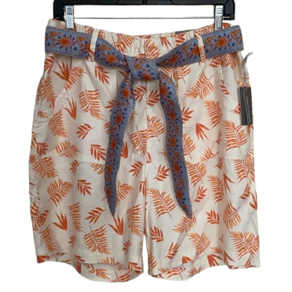 Soft Surroundings Women’s Summer Breeze Palm Size M Linen Blend Short Boho Beach